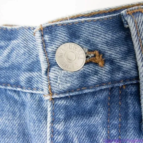 NEW Madewell Relaxed Denim Shorts in Homecrest Wash: Ripped Edition, 25‎